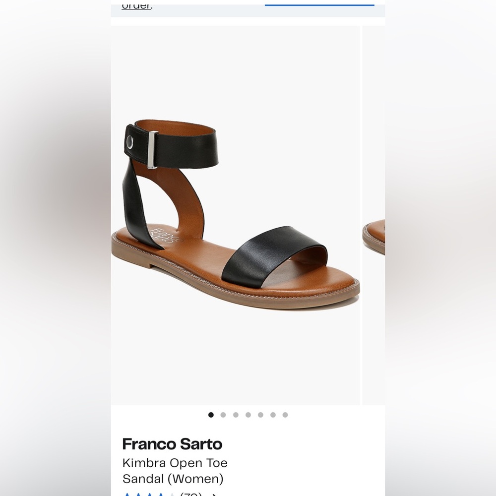 Franco Sarto Black Open Toe Sandal for Women - Picture 1 of 3